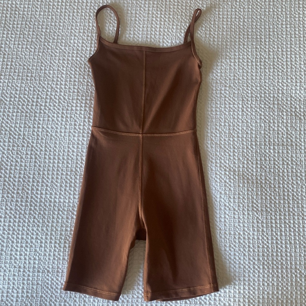Aritzia Wilfred Free Freestyle Romper in Cognac